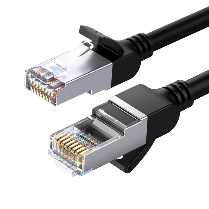 Kabel síťový kabel UGREEN s kovovými zástrčkami, Ethernet RJ45, Cat.6, UTP, 0,5 m (černý)