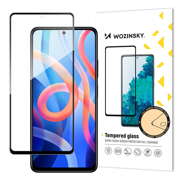 Wozinsky Trempé Verre Plein Colle Super Tough Protecteur D'écran Entièrement Couvert Avec Cadre Case Friendly pour Xiaomi Redmi Note 11 (CHINA) noir