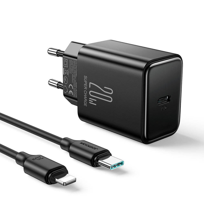 USB C Charger 20W PD Joyroom JR-TCF06 with USB C Cable - Lightning | black