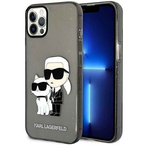 Obal Karl Lagerfeld KLHCP12MHNKCTGK iPhone 12 /12 Pro 6,1" black/black hardcase Gliter Karl&amp;Choupette Case