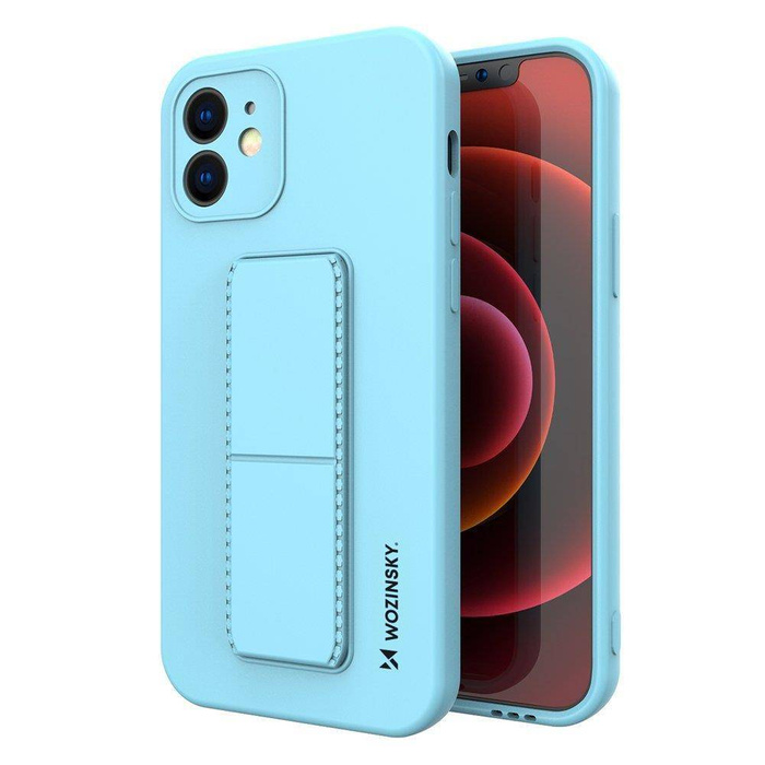 Wozinsky Kickstand Case flexible silicone cover with a stand iPhone XS Max light blue