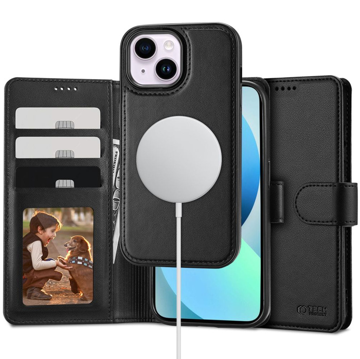 Cover Portafoglio Tech-Protect MagSafe iPhone 13 Nero Case