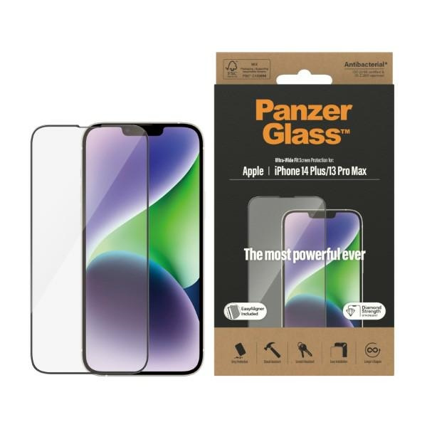 PanzerGlass Ultra-Wide Fit iPhone 14 Plus / 13 Pro Max 6.7" Screen Protection Antibacterial Easy Aligner Included 2785