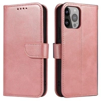 Custodia magnetica per Samsung A15 con patta e portafoglio - rosa