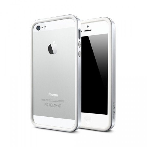 Pouzdro SPIGEN iPhone 5 Neo Hybrid EX Slim Vivid Series Satin Silver Apple pouzdro