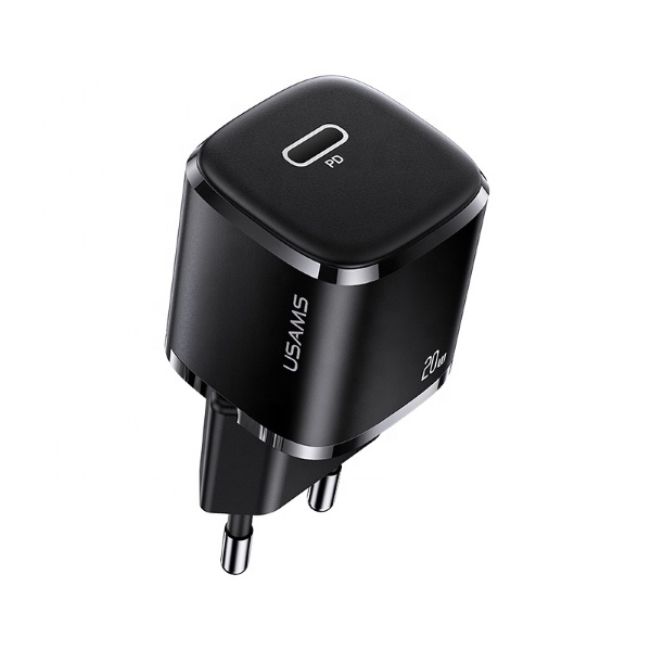 Charger Networked USAMS 1xUSB-C T36 Mini PD3.0 20W Fast Charging CC124TC01 US-CC124 Black