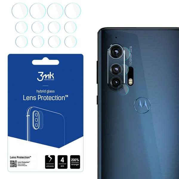 3MK Hybrid Glass Motorola Edge Plus Lens Protect 4pc Protection de l'objectif de l'appareil photo