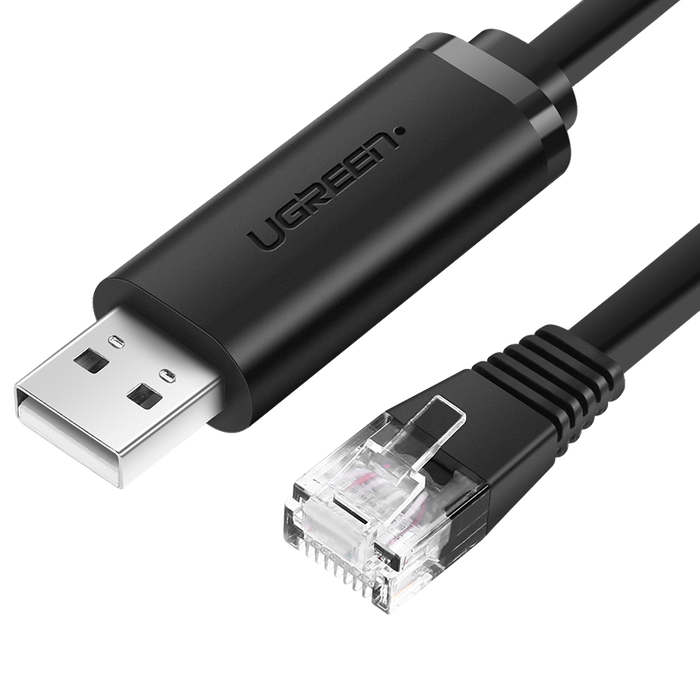 Cable UGREEN CM204 Console, RS232 For Networked Devices, 1.5m (black)