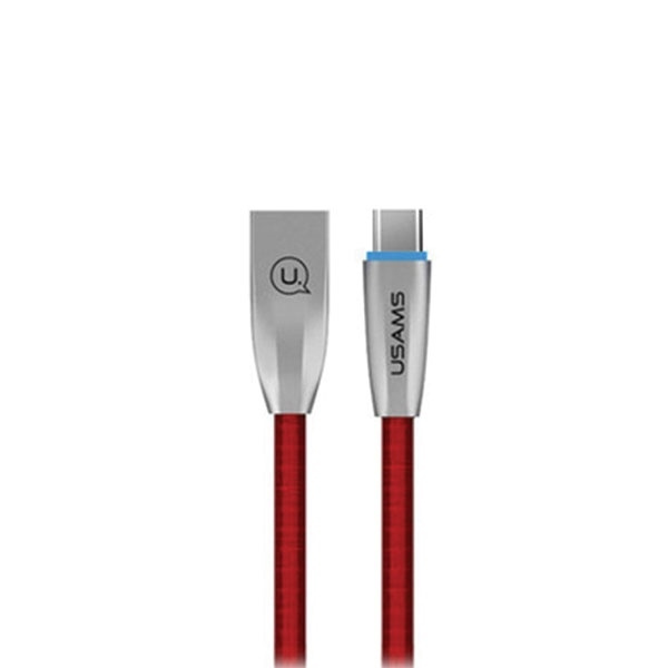 Cable Braided USAMS USB-C U-Light 1.2m Red