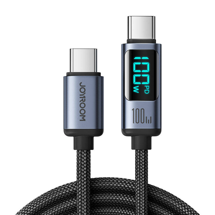 Câble USB C - USB C 100W 1,2m avec affichage LED Joyroom S-CC100A16 - noir