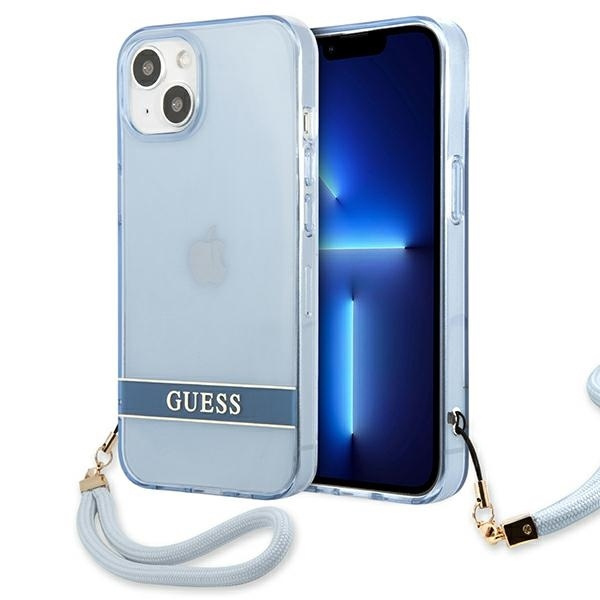 Case GUESS Apple iPhone 13 Mini Translucent Stap Blue Hardcase