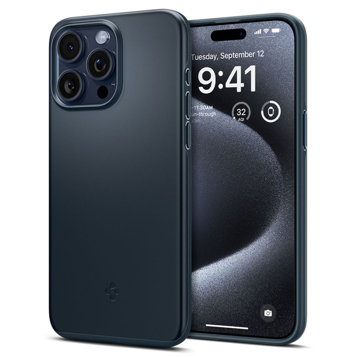 Obal Spigen Thin Fit iPhone 15 Pro Metal Slate Case