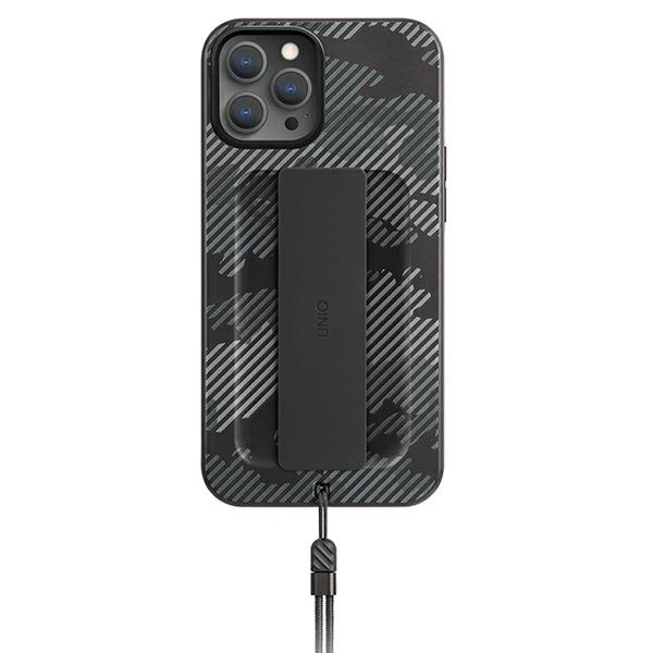 Uniq Hülle Heldro iPhone 12/12 Pro 6.1 &quot;schwarz camo / anthrazit camo Antimikrobiell