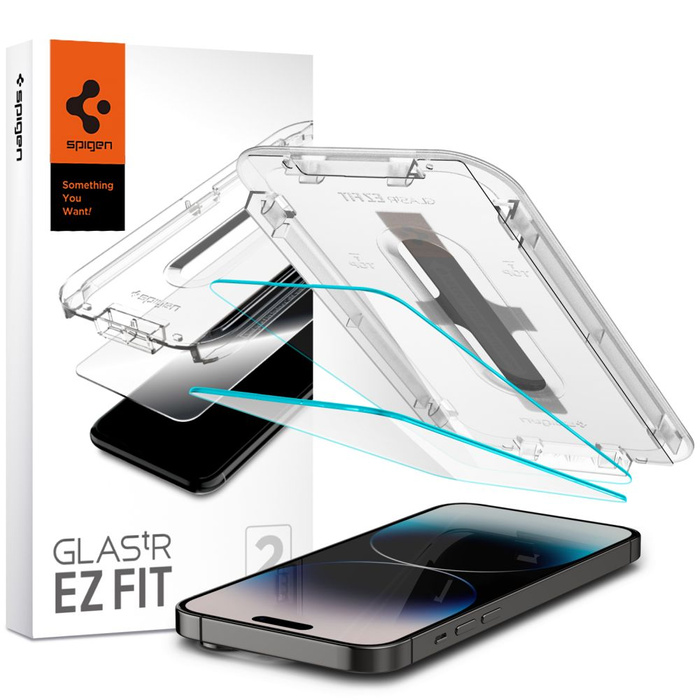 Vetro temperato Spigen GLAS.TR "EZ FIT" cONFEZIONE DA 2 PEZZI IPhone 14 PRO CLEAR