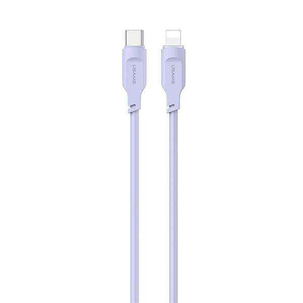 USAMS Kabel USB-C na Lightning PD Rychlé nabíjení 1,2 m 20W Lithe Series fialová/fialová SJ566USB03 (US-SJ566)