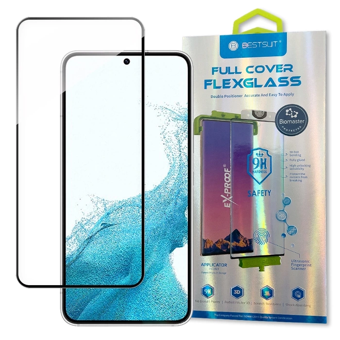 Wozinsky Verre trempé plein écran 3D Edge Nano Flexi Glass avec cadre pour Samsung Galaxy S22 transparent