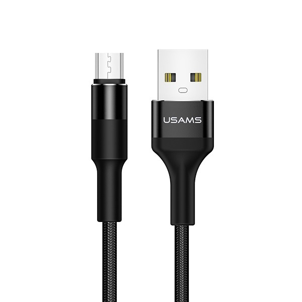 Câble Tresse USAMS MicroUSB 2A 1.2m U5 SJ224USB01 US-SJ224 Noir