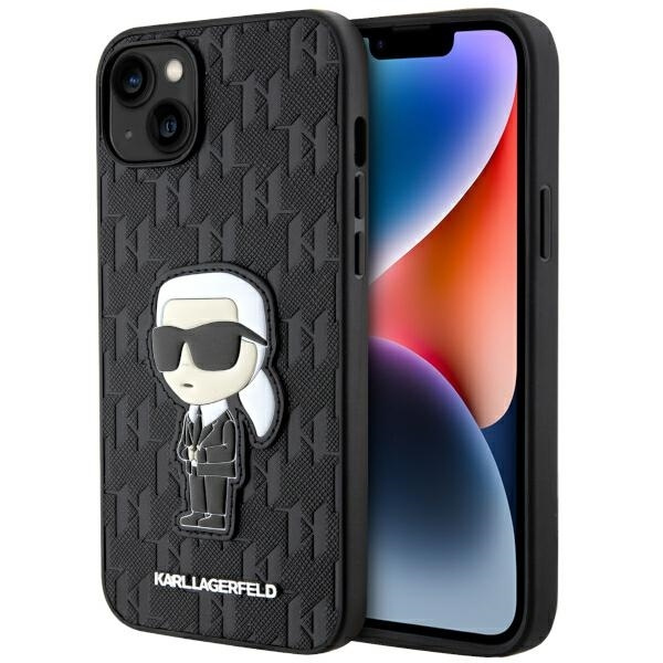 Case Karl Lagerfeld KLHCP14MSAKHPKK iPhone 14 Plus 6.7" black/black Saffiano Monogram Ikonik Case