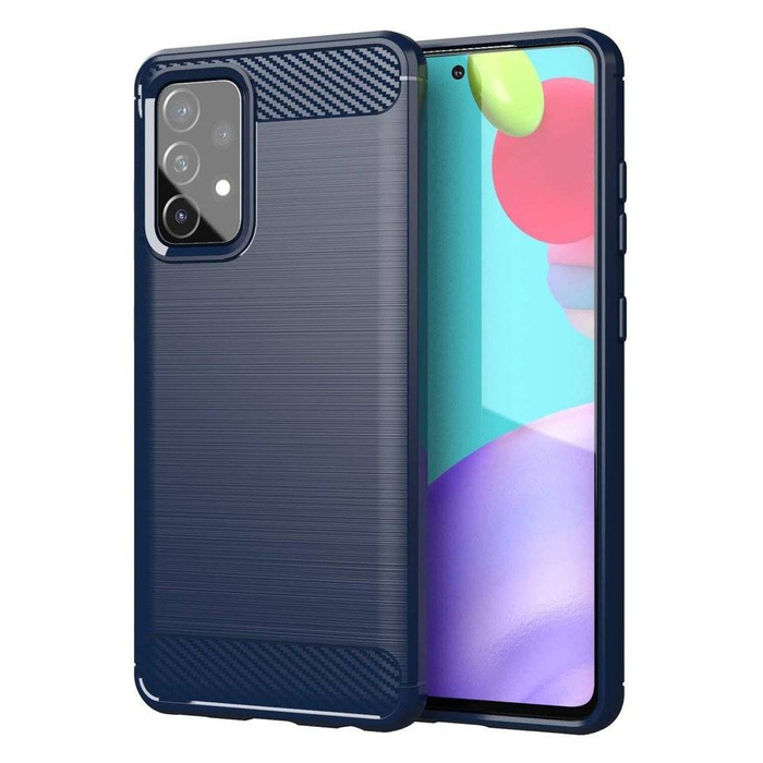 Carbone Case flexible coque couverture Samsung Galaxy A72 4G bleu