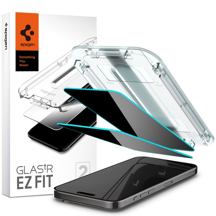 Tempered Glass Spigen Glas.tr "ez Fit" 2-pack iPhone 15 Pro Max Privacy