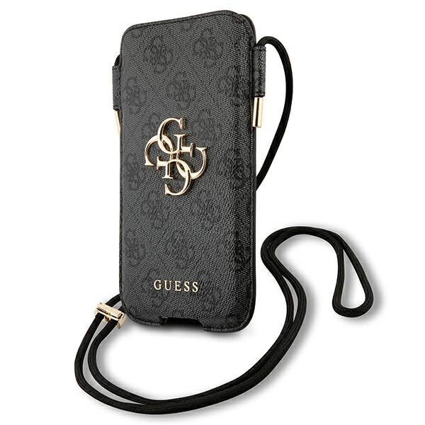 GUESS Telefon Tasche 6.7 4G Metall Logo Grau Fall