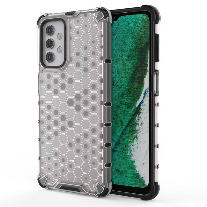 Honeycomb pouzdro pancéřový kryt s gelovým rámečkem Samsung Galaxy A32 5G transparentní