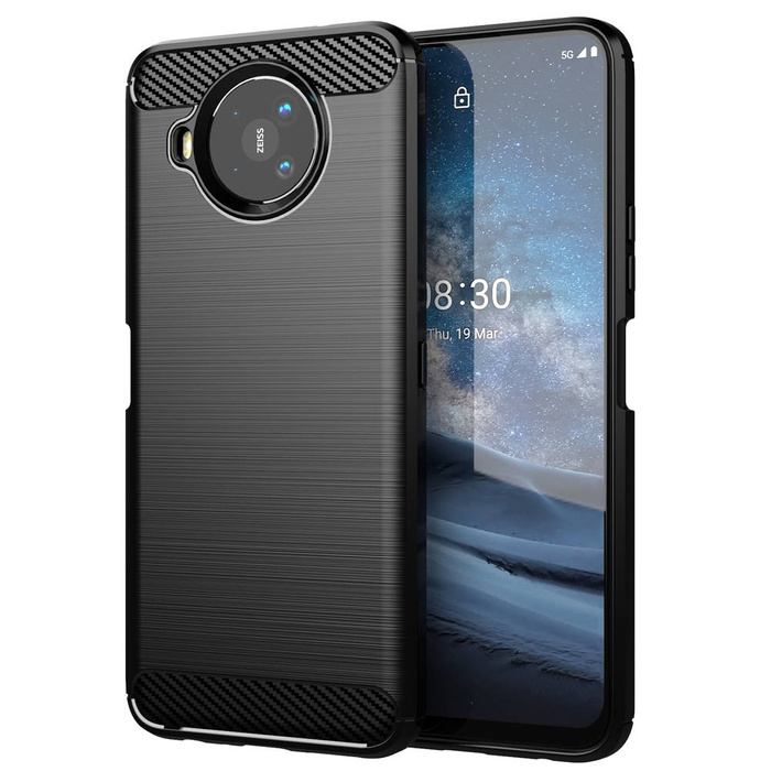 Custodia in carbonio Cover flessibile per Nokia 8.3 5G nera