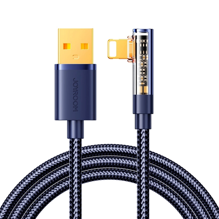 Úhlový kabel USB-A Joyroom S-UL012A6 - Ligtning 2,4A 1,2 m - modrý