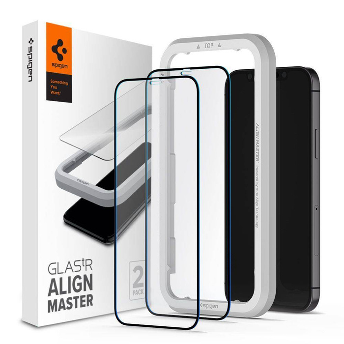 SPIGEN Alm Glas Fc 2er-Pack iPhone 12 Mini Schwarz