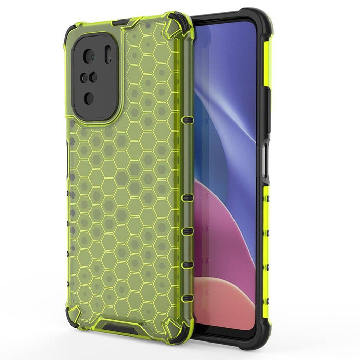 Pancéřový kryt Honeycomb pouzdro s gelovým rámečkem Xiaomi Redmi K40 Pro+ / K40 Pro / K40 / Poco F3 zelený