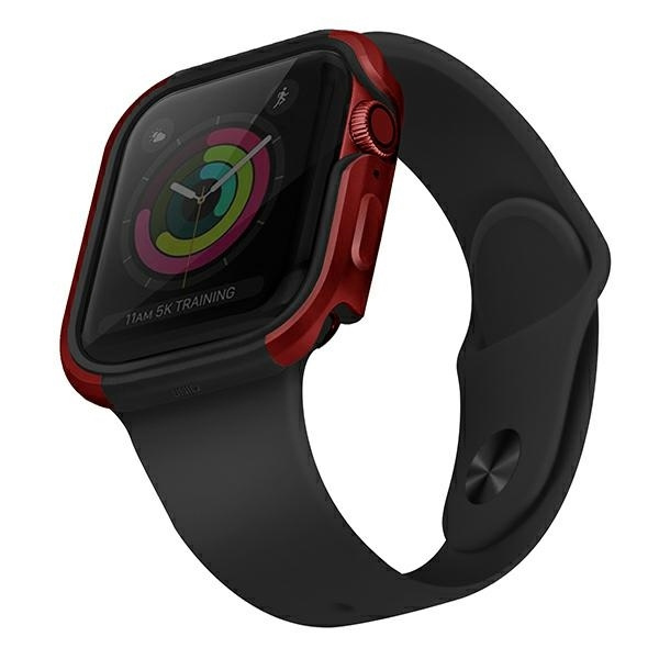 UNIQ pouzdro Valencia Apple Watch Series 4/5/6/SE 44mm. červená/karmínově červená