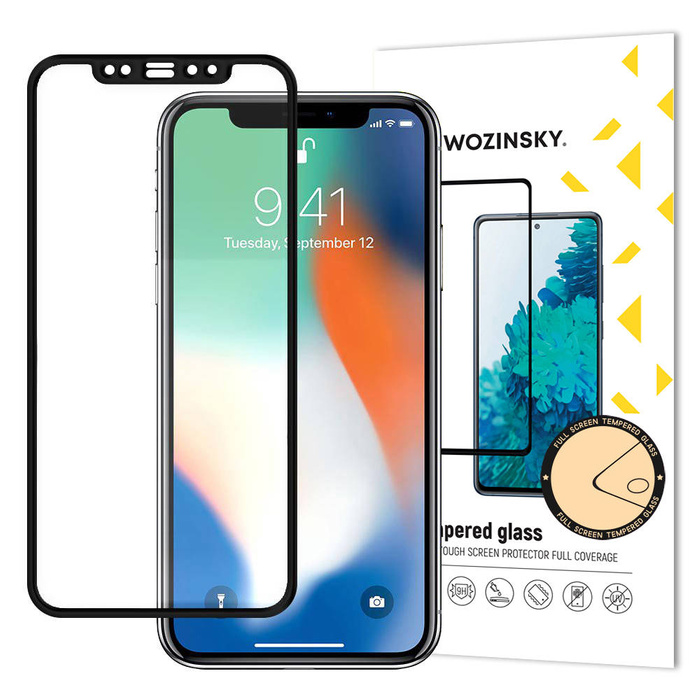 Wozinsky Tempered Glass Full Glue Super Tough Screen Protector Full Coveraged with Frame Case Friendly for Apple iPhone XR / iPhone 11 black