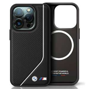 Hülle BMW iPhone 16 Pro Max 6.9" schwarz/schwarz hartcase M Perforated Twisted Line MagSafe