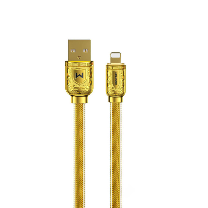 WK Design Sakin Series rychlé nabíjení / datový kabel USB – Lightning 6A 1m zlatý (WDC-161)