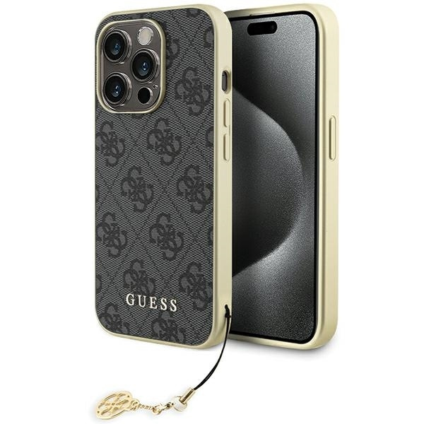 Guess GUHCP15LGF4GGR iPhone 15 Pro 6.1" grey/grey hardcase 4G Charms Collection