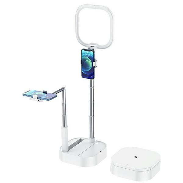 Soporte de Teléfono dual con lámpara LED blanco / blanco ZB24001 (US-ZB240)