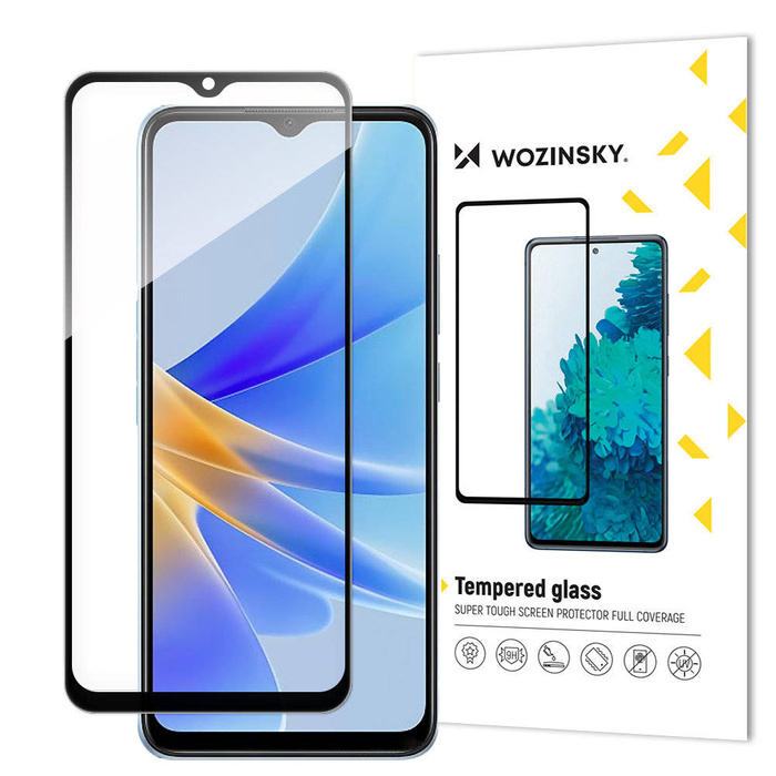 Wozinsky Full Glue Tempered Glass Tempered Glass For Oppo A17 9H Full Screen Cover With Black Frame