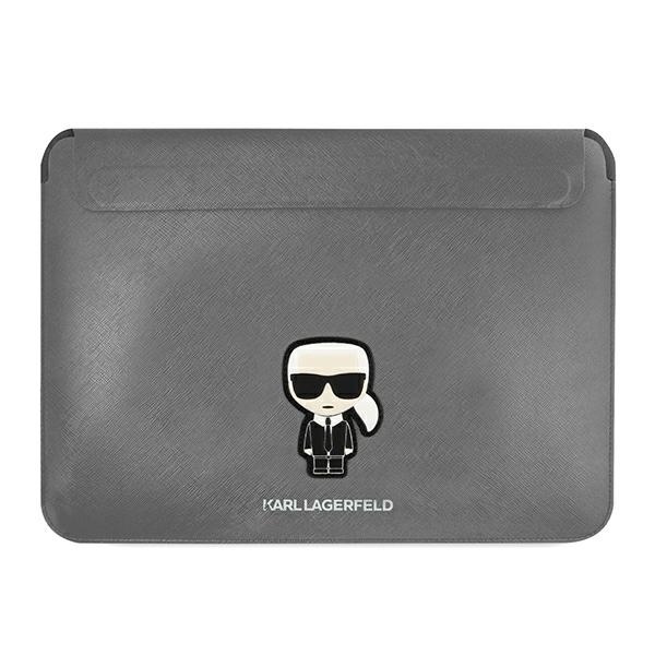 Karl Lagerfeld Rukáv KLCS14PISFG 13/14" stříbrný/sivý Saffiano Ikonik Karl