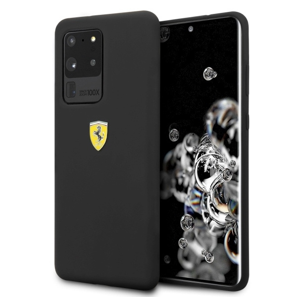  FERRARI Funda de silicona negra para Samsung Galaxy S20 Ultra