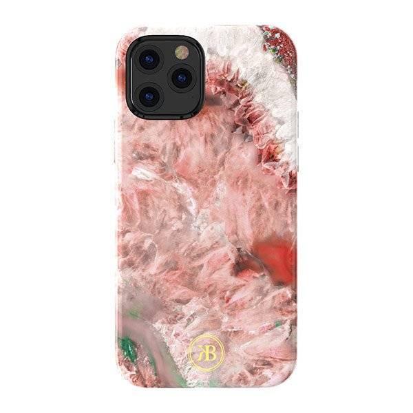 Elegante cover per custodia Kingxbar Agate Series con stampa mini agata rossa per iPhone 12