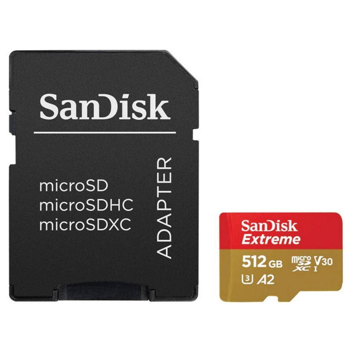 SanDisk 512GB microSDXC Extreme Mobile A2 C10 V30 UHS-I U3 carte mémoire 160 / 90 MB/s