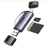 Ugreen CM185 50706 Lesegerät für SD-/Micro-SD-Karten auf USB-A 3.0/USB-C 3.0 – Grau