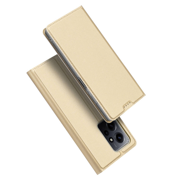 Dux Ducis Skin Pro Case pro Xiaomi Redmi Note 12 Cover Flip Card Wallet Stand Gold