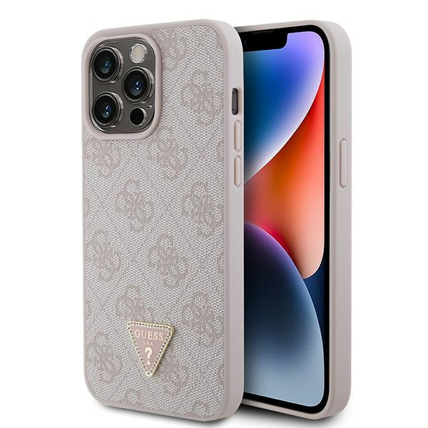 Hülle Guess GUHCP15XP4TDPP iPhone 15 Pro Max 6.7" rosa/rosa hartcase Leder 4G Diamond Triangle Case