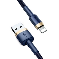Cable USB Lightning Baseus Cafule 2.4A 1m gold and navy blue