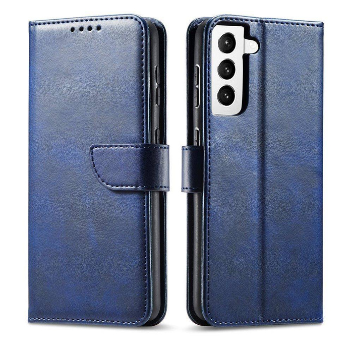 Magnet Case elegante funda con solapa y función atril para Samsung Galaxy S22 Ultra azul