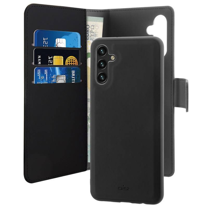 PURO Portefeuille détachable - Coque 2in1 Samsung Galaxy A13 (noir)