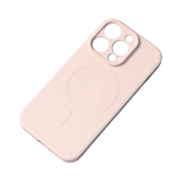 Coque en silicone compatible MagSafe pour coque en silicone iPhone 15 Pro Max - Rose