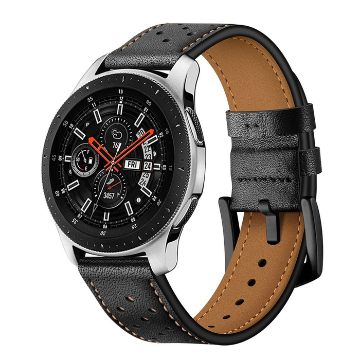 óraszíj TECH-PROTECT Samsung Galaxy Watch 46mm bőr fekete