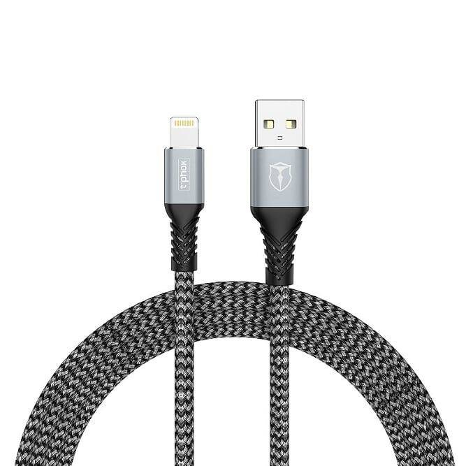 T-PHOX JAGGER LIGHTNING KABEL ŠEDÝ 1M ; 2,4A